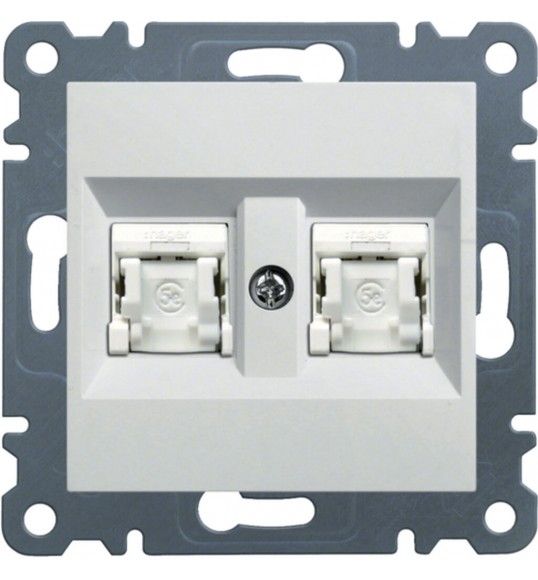 WL2160 lumina 2 RJ45 Cat.6 UTP double, white