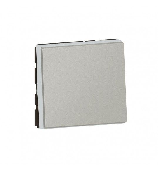 079240L Pulsador Mosaic EasyLed - 2 mdulos - 6A - Aluminio