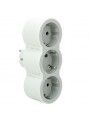 694518 FICHA TRIPLA 2P+T FRONT. BRANCO/CINZENTO