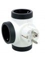 694521 FICHA TRIPLA 2P+T ROTAT. BRANCO/CINZENTO