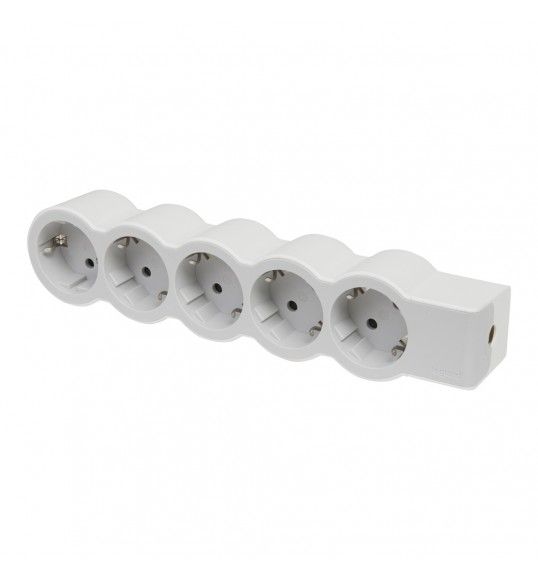 694577 BLOCO 5X2P+T - SEM CABO, BRANCO/CINZENTO