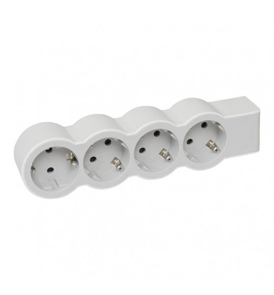 694575 BLOCO 4X2P+T - SEM CABO, BRANCO/CINZENTO