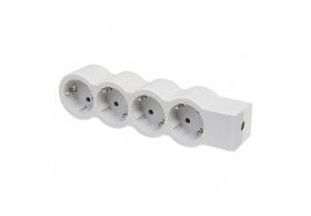 694575 Flache Steckdosenleiste 4x Steckdose, ohne Kabel Kabel Farbe: Ultrawei/Grau