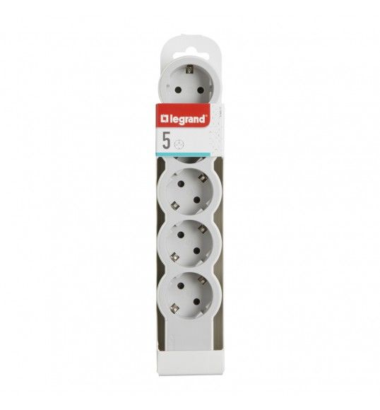694577 BLOCO 5X2P+T - SEM CABO, BRANCO/CINZENTO