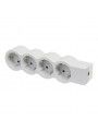 694575 BLOCO 4X2P+T - SEM CABO, BRANCO/CINZENTO