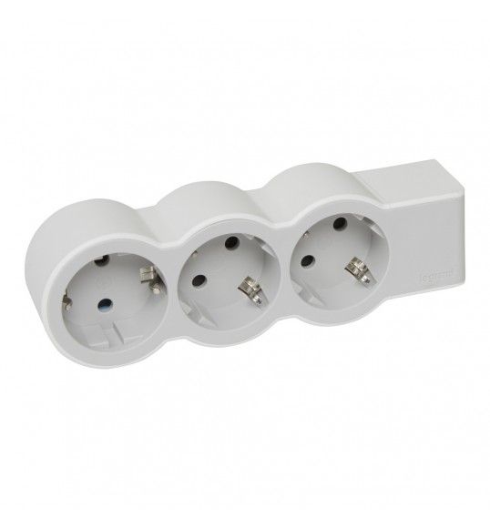 694573 BLOCO 3X2P+T - SEM CABO, BRANCO/CINZENTO