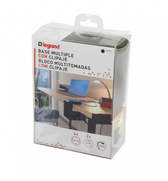 694812 U-POWER 4X2P+T, 2XUSB PRETO