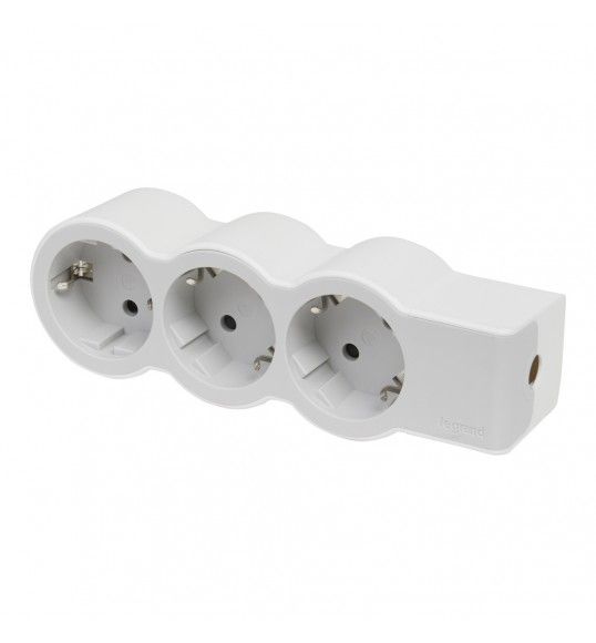 694573 BLOCO 3X2P+T - SEM CABO, BRANCO/CINZENTO
