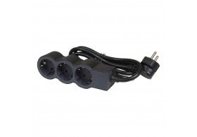694560 Flache Steckdosenleiste 3x Steckdose, 3 Meter Kabel Farbe: Schwarz