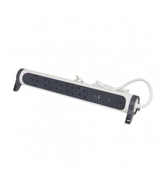 694510 Bloco 5X2P+T, USB A+C (1,5M) BRANCO