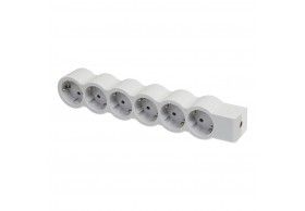 694579 Flache Steckdosenleiste 6x Steckdose, ohne Kabel Kabel Farbe: Ultrawei/Grau