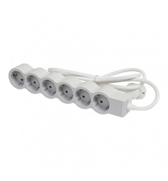 694572 Power Strip 6X2P+E (5M) White/Grey