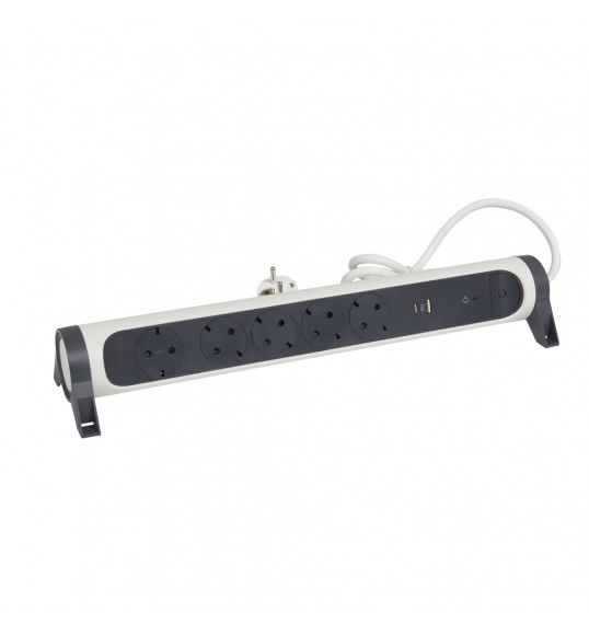 694510 Bloco 5X2P+T, USB A+C (1,5M) BRANCO