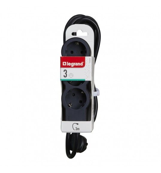 694560 Legrand Power Strip 3X2P+E (3M) Black