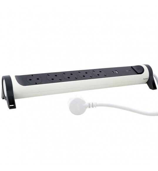 694510 Bloco 5X2P+T, USB A+C (1,5M) BRANCO