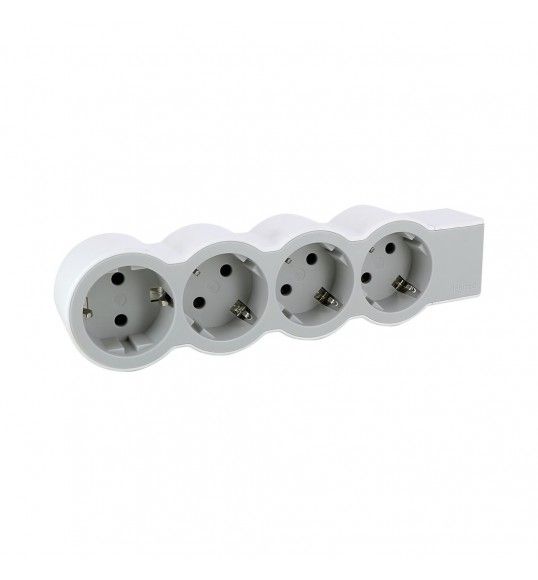 694575 BLOCO 4X2P+T - SEM CABO, BRANCO/CINZENTO