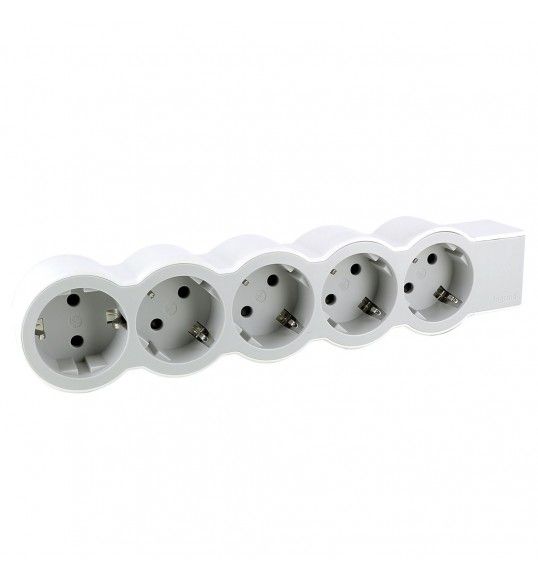 694577 BLOCO 5X2P+T - SEM CABO, BRANCO/CINZENTO