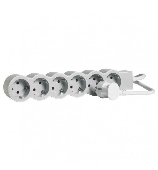 694572 Power Strip 6X2P+E (5M) White/Grey