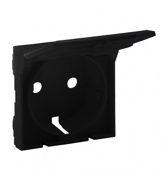 864521 Niloe step cover plate with lid for schuko socket bla