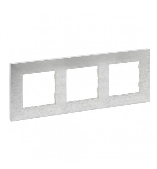 864873 Niloe step quadro triplo aluminio escovado