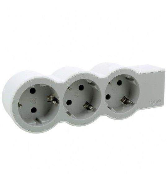 694573 BLOCO 3X2P+T - SEM CABO, BRANCO/CINZENTO