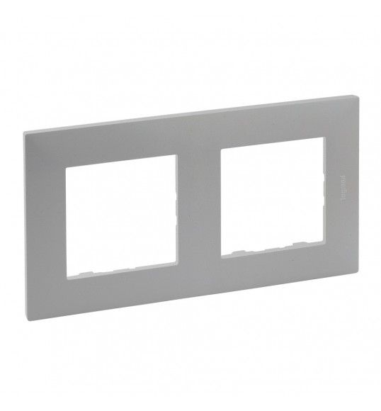 864372 Niloe Step 2-Fach Rahmen Aluminium
