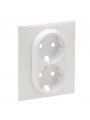 864122 Niloe step cover plate for 2 x schuko socket white