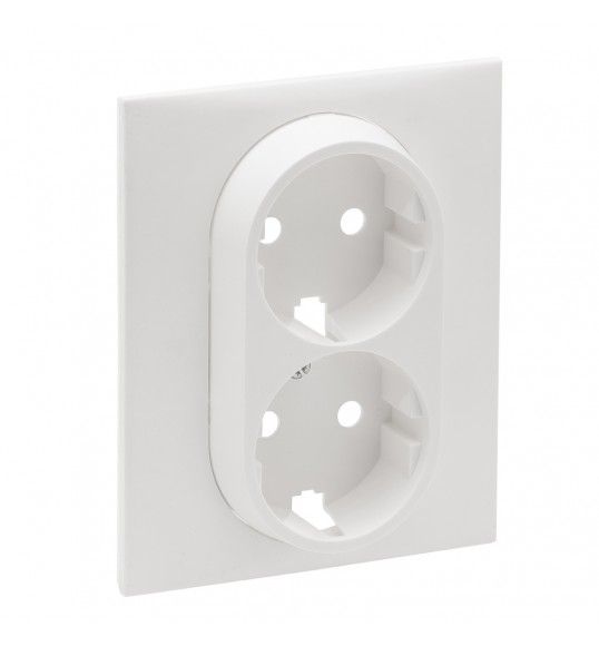 864122 Niloe step cover plate for 2 x schuko socket white