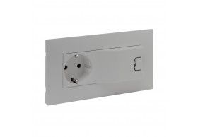 864323 Niloe Step Schutzkontakt Steckdose + USB 1000mA Komplett Aluminium