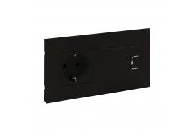 864523 Niloe Step Schutzkontakt Steckdose + USB 1000mA Komplett Farbe: Schwarz