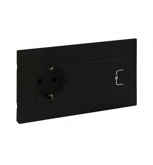 864523 Niloe Step Schutzkontakt Steckdose + USB 1000mA Komplett Farbe: Schwarz