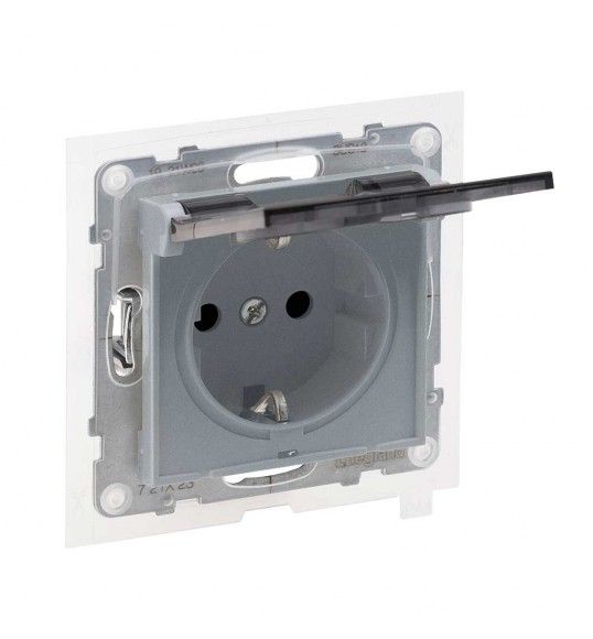 721323 NEW SUNO 2P+T SCHUKO IP44 ALUM