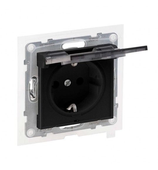 721423 NEW SUNO 2P+T SCHUKO IP44 Black