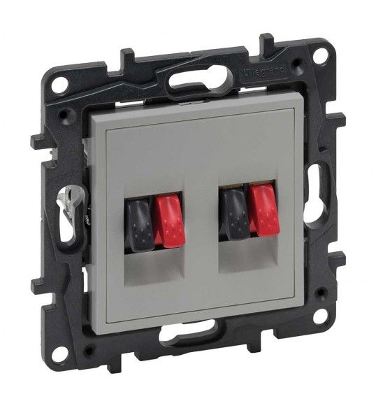 864349 Niloe Step Lautsprecherauslass mit Feder 2-Fach Aluminium