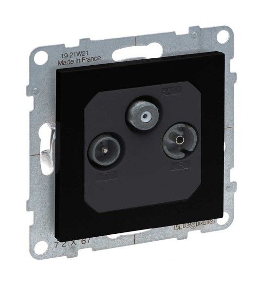 721467 Legrand Tomada TV+R+SAT estrela preto New Suno