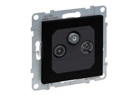 721467 Legrand Tomada TV+R+SAT estrela preto New Suno
