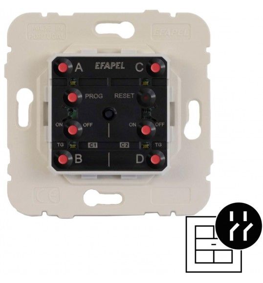 40214 Efapel COMUTADOR 2 CIRCUITOS METERING D40