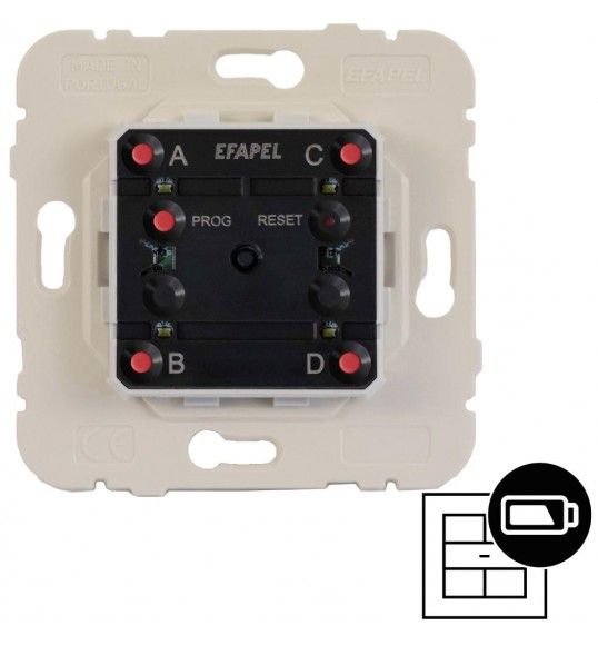 40227 Efapel BOT  PRESSO QUDRUPLO SALIENTE S/ FIOS D40
