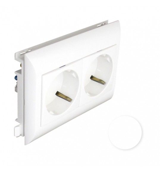 45262CBR Efapel TOMADA DUPLA SCHUKO C/OBTUR L75 - 4 M�D BRAN