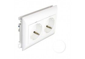 45262CBR Efapel TOMADA DUPLA SCHUKO C/OBTUR L75 - 4 M�D BRAN