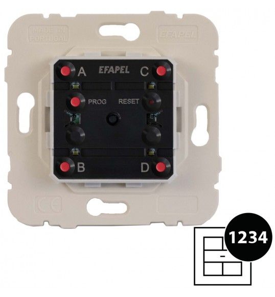 40226 Efapel BOTO DE PRESSO QUDRUPLO D40