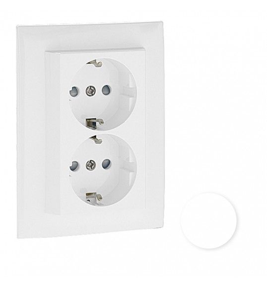 90332CBR Efapel TOMADA DUPLA SCHUKO MONOB C/OBTUR BRANCA