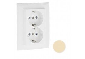 90332CMF Efapel TOMADA DUPLA SCHUKO MONOB C/OBTUR MARFIM