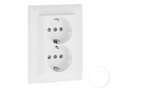 90332CBR Efapel TOMADA DUPLA SCHUKO MONOB C/OBTUR BRANCA