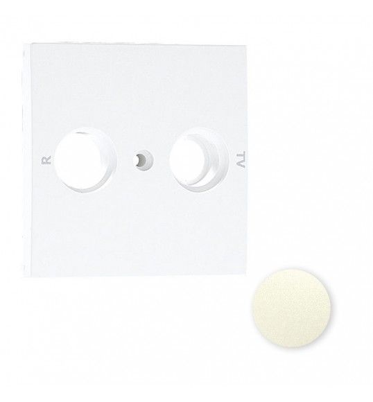 90685TPE TAPA P/TOMA MULTIMARCAS R-TV 2 SALIDAS PERLA