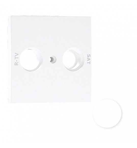 90686TBR TAPA P/TOMA MULTIMARCAS R TV-SAT 2 SALID BLAN