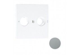 90685TIS TAPA P/TOMA MULTIMARCAS R-TV 2 SALIDAS GRIS