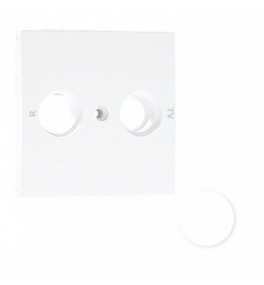 90685TBR TAPA P/TOMA MULTIMARCAS R-TV 2 SALIDAS BLANCO