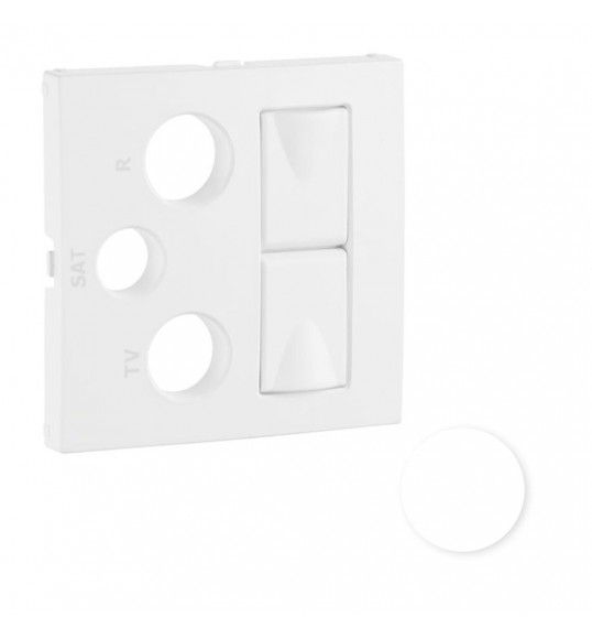 90773TBR TAPA P/TOMA MLTIPLE R-TV-SAT-2XRJ45 BLANCO