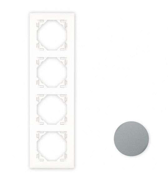 90940TIS Efapel ESPELHO QU�DRUPLO GRIS